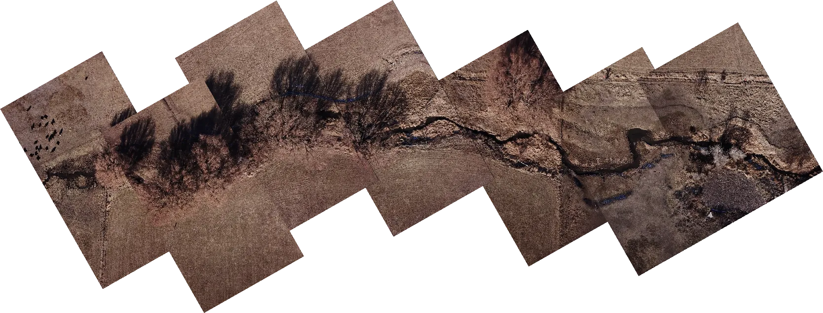 My drone mosaic of the creek, November 2022, placed on the map