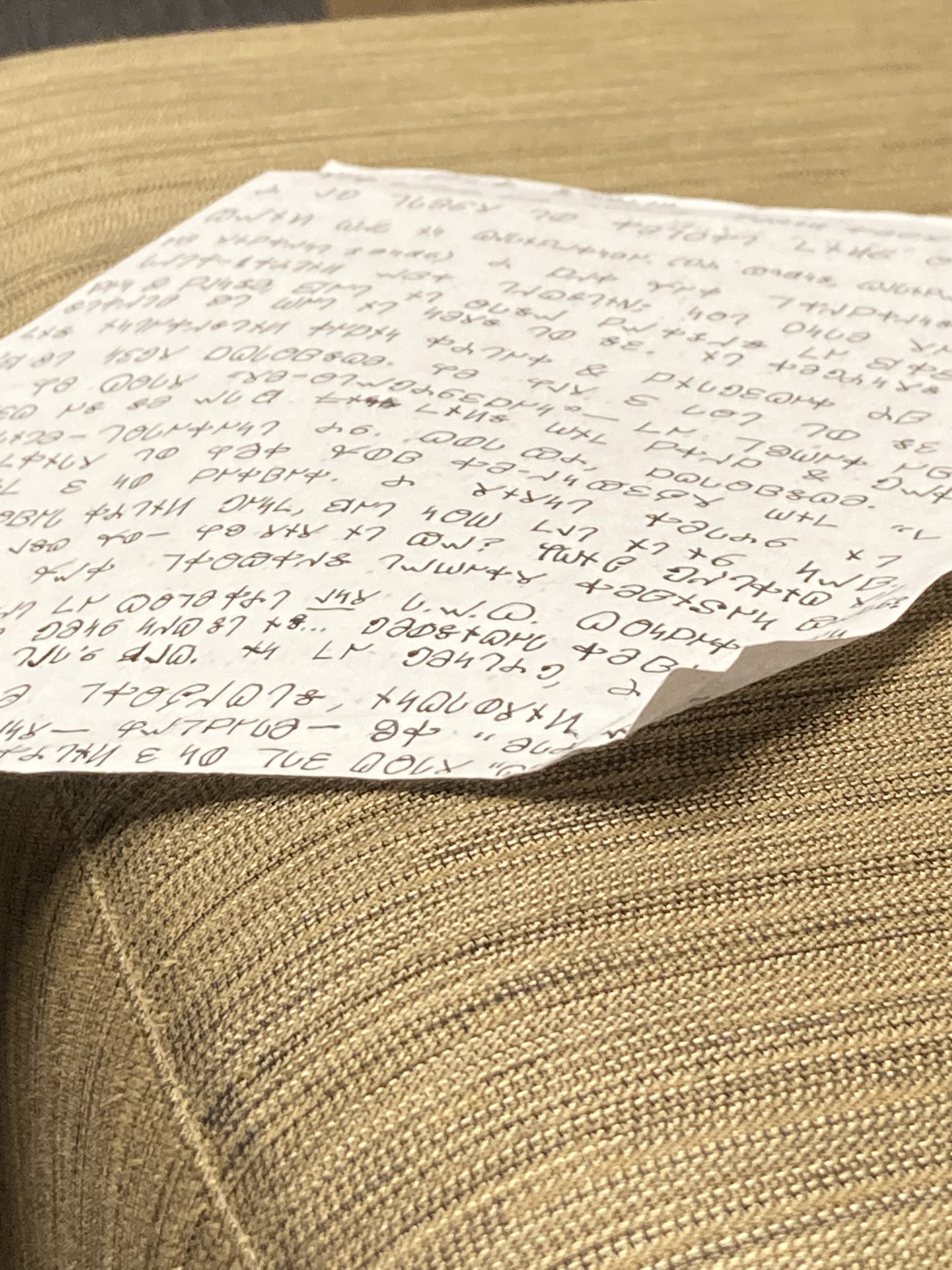 A page of handwritten notes
